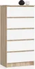 Akord Credenza 5 Cassetti Rovere Sonoma/Bianco 60X40X121 Cm Anteprima dell’immagine prodotto 1