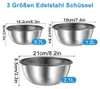 3-teiliges Edelstahl-Rührschüssel-Set, Produktbild-Vorschau 2