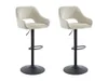 Barhocker 2er-Set - Cord & schwarzes Metall - Produktbild-Vorschau 2