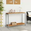 vidaXL Tisch für Outdoor mit Regal Natürlich und Grau 110 x Produktbild-Vorschau 4