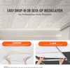 An image showing two methods of installing ceiling tiles: glue-down and lay-in. Anteprima dell’immagine prodotto