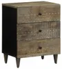 vidaXL Nachttisch Hellgrau 50x33x60 cm Massivholz Mango Produktbild-Vorschau 4