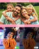A collage showing a family taking a selfie and a child posing for a photo, with text overlays highlighting camera features. Produktbild-Vorschau
