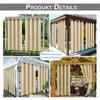Collage of four images showing outdoor curtains installed on pergolas and gazebos. Podgląd zdjęcia produktu