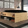 Lit adulte avec caisson de levage - Chêne et noir 166 x 67 Voir les images du produit 9