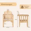 COSTWAY Gartenstuhl Holz, Gartensessel mit geneigter Produktbild-Vorschau 3