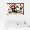 Leinwandbild retro-reifen-schild 90x60 cm Feeby rot Produktbild-Vorschau 2