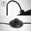 Stojacia lampa retro čierno-zlatá tkanina E27 zakrivená Náhľad obrázku produktu 2