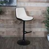 A cream-colored bar stool with a black base and stem is shown against a wooden plank wall. Produktbild-Vorschau