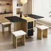 A dining set with a table and four stools in a modern kitchen or dining area. Produktbild-Vorschau