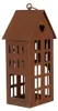 Clayre & Eef dekoratívny domček 13x11x30 cm hnedý kov Náhľad obrázku produktu 2