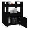 vidaXL Chariot de cuisine noir 60x45x80 cm bois composite Voir les images du produit 4