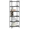 Libreria 6 ripiani Nero 60x30x188 cm Materiale a base di Anteprima dell’immagine prodotto 3