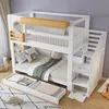 Etagenbett 90x200 cm Kinderbett Kiefer-Holz & MDF Hochbett Produktbild-Vorschau 3
