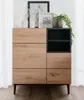 Kommode Ted 80cm 2 Türen - Eiche/schwarz Produktbild-Vorschau 7