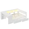 A white daybed with integrated storage and LED lighting. Podgląd zdjęcia produktu