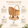 Vintage Rattan-Babykorb, Weidenkorb für Babys, für Produktbild-Vorschau 3