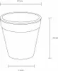 A line drawing of a flower pot with dimensions indicated. Produktbild-Vorschau