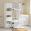 SoBuy Wasmachinekast Wit Met Lades en Planken, Productafbeelding-voorbeeld 12