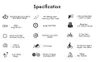 A specification sheet for an electric bicycle, detailing its features and components. Produktbild-Vorschau