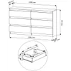 Komoda 140 cm, 6 zásuviek, skriňa FRAMIRE R-140, biela Náhľad obrázku produktu 3