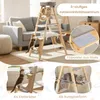 COSTWAY 151 cm tiragraffi e scala, albero per gatti a 5 Anteprima dell’immagine prodotto 6