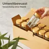 Gewürzgläser Eckig Set mit Bambusdeckel, Mit Etiketten, Produktbild-Vorschau 5