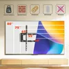 A diagram showing TV sizes and wall mount compatibility, overlaid on a large TV screen. Produktbild-Vorschau