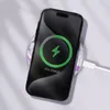 A smartphone is placed on a wireless charger, displaying its charging status. Podgląd zdjęcia produktu
