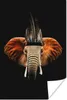MuchoWow® Poster Elefant - Schwarz - Indischer Kopfschmuck Produktbild-Vorschau 1