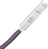 A close-up view of an LED strip light with a clear protective casing and a multi-colored wire connection. Voir les images du produit