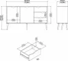 Calicosy - Credenza 2 ante, 3 cassetti bianco e rovere Anteprima dell’immagine prodotto 7