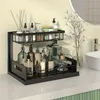 organizzatore da cucina nero, scaffale sottolavello a 2 Anteprima dell’immagine prodotto 4