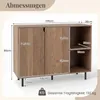 COSTWAY Credenza in legno, cassettiera con 4 scomparti e 2 Anteprima dell’immagine prodotto 3