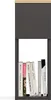 A narrow, dark gray cabinet with a light wood top, featuring an open shelf displaying several books. Náhled obrázku produktu