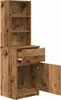 vidaXL Nočný stolík vzhľad starého dreva 39x35x125 cm Náhľad obrázku produktu 5