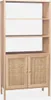 A light wood bookshelf with cane doors. Produktbild-Vorschau