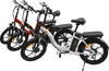 Three folding electric bicycles are displayed side-by-side against a white background. Produktbild-Vorschau