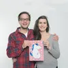 Mr. & Mrs. Panda Bild Einhorn Mann DIN A4 - Rot Pastell - Produktbild-Vorschau 3