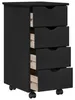 Mobile con Ruote Nero 34 x 39 x 65,5 cm Legno di Pino Anteprima dell’immagine prodotto 4