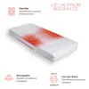 A mattress with informational graphics and text. Produktbild-Vorschau
