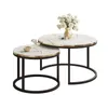Runder Couchtisch SOLEIL MARMUR 2in1 Schwarz / Carrara Produktbild-Vorschau 4