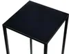 A close-up view of the top corner of a black square side table. Náhled obrázku produktu