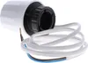 A white and black thermostatic actuator with a coiled white cable and exposed wires. Podgląd zdjęcia produktu