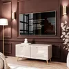 TV-kast AURA 100, Kashmir hoogglans, met schuine, gouden Productafbeelding-voorbeeld 2