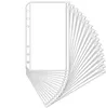A stack of clear plastic binder pages fanned out against a white background. Voir les images du produit