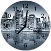 Glasuhr Wanduhr Küchenuhr Echt-Glas 30fi cm Skyline blau Produktbild-Vorschau 1