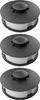 Three identical black spools with white material inside, stacked vertically. Produktbild-Vorschau