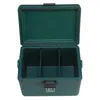 An open green cooler box with three compartments inside, shown from a front-facing perspective against a white background. Produktbild-Vorschau