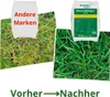 Comparison of lawn before and after using a specific brand of lawn fertilizer. Produktbild-Vorschau